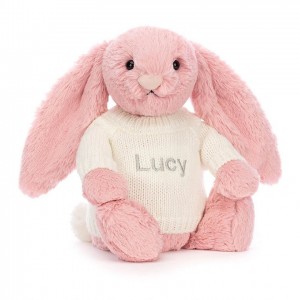 Jellycat Bashful Petal Lapin with Personalised Cream Jumper MEDIUM - H31 X W12 CM | 24960RQJC