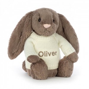 Jellycat Bashful Truffle Lapin with Personalised Cream Jumper MEDIUM - H31 X W12 CM | 98254EXCP