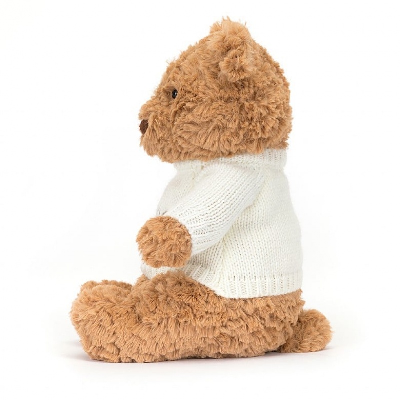 Jellycat Bartholomew Ours with Personalised Cream Jumper MEDIUM - H28 X W12 CM | 49786PMHB