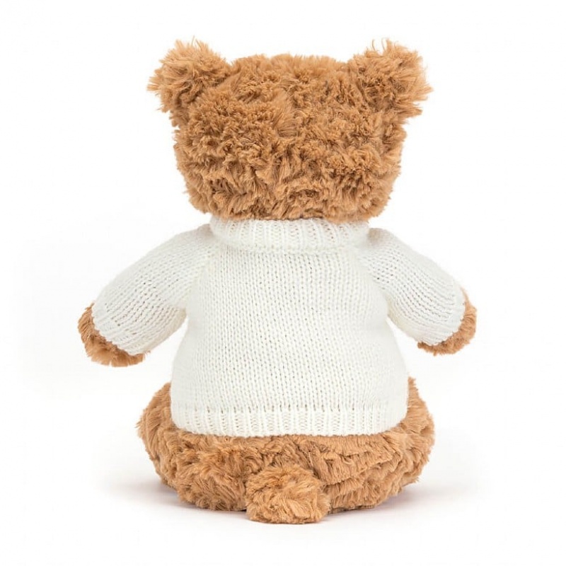 Jellycat Bartholomew Ours with Personalised Cream Jumper MEDIUM - H28 X W12 CM | 49786PMHB