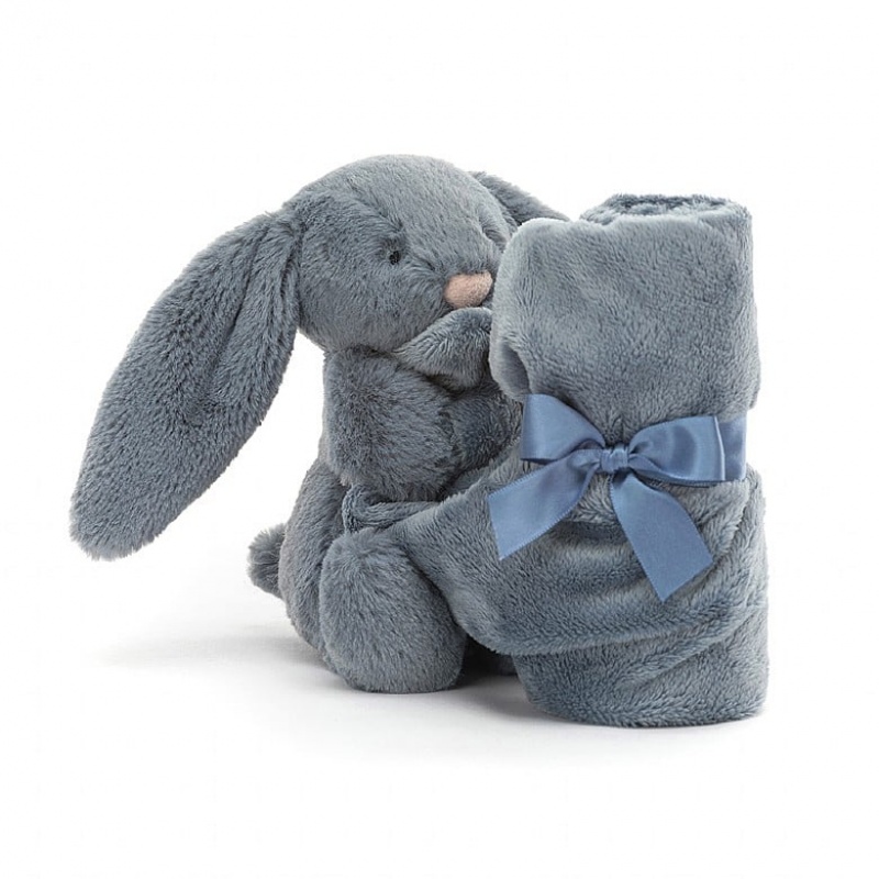 Jellycat Bashful Dusky Blue Lapin Doudou ONE SIZE - H34 X W34 CM | 32167TFCH