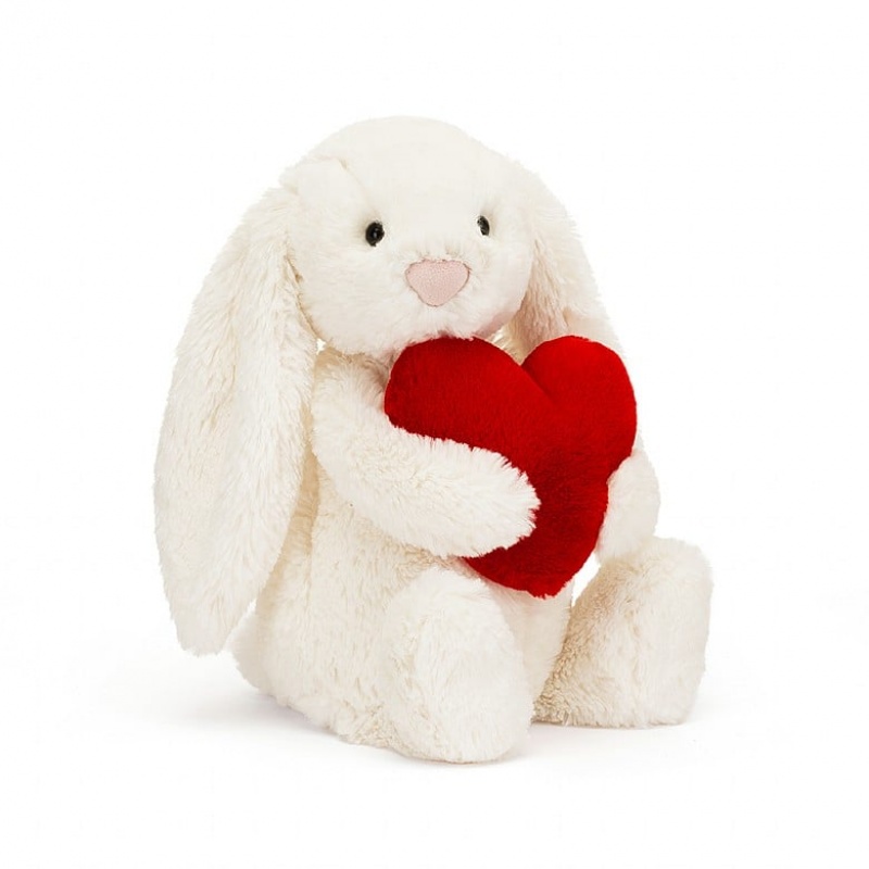 Jellycat Bashful Red Love Heart Lapin MEDIUM - H31 X W12 CM | 14920RTIV