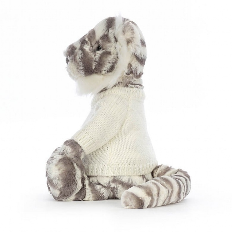 Jellycat Bashful Snow Tigre with Personalised Cream Jumper MEDIUM - H31 X W12 CM | 24761TSWQ