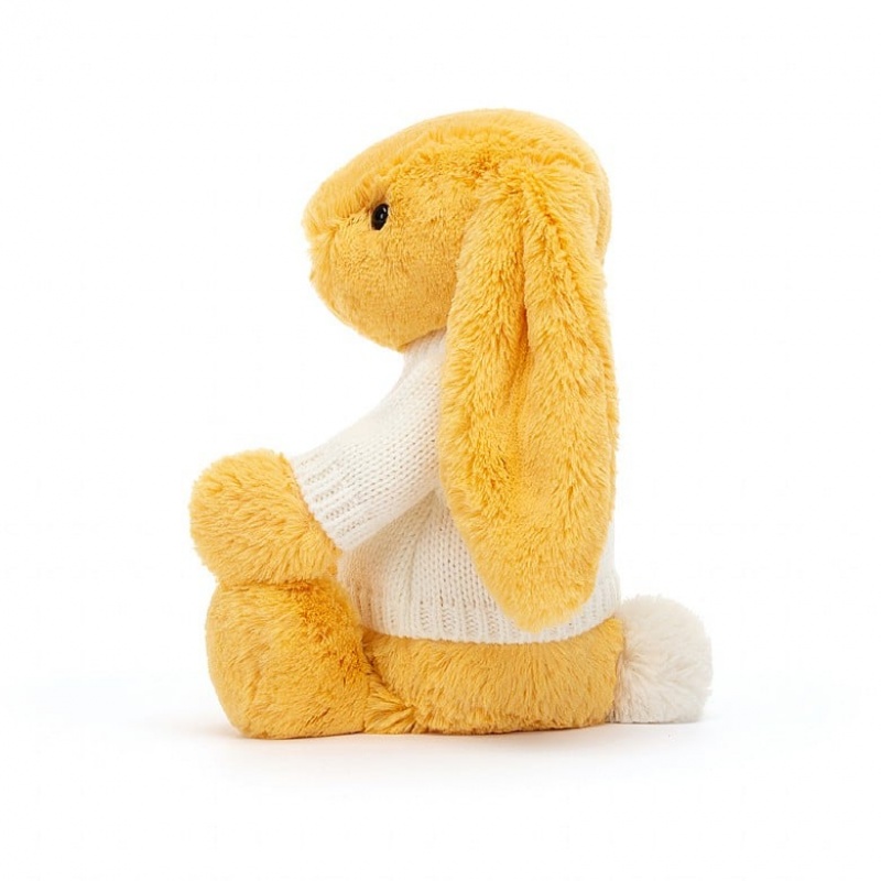 Jellycat Bashful Sunshine Lapin with Personalised Cream Jumper MEDIUM - H31 X W12 CM | 62574PYOK