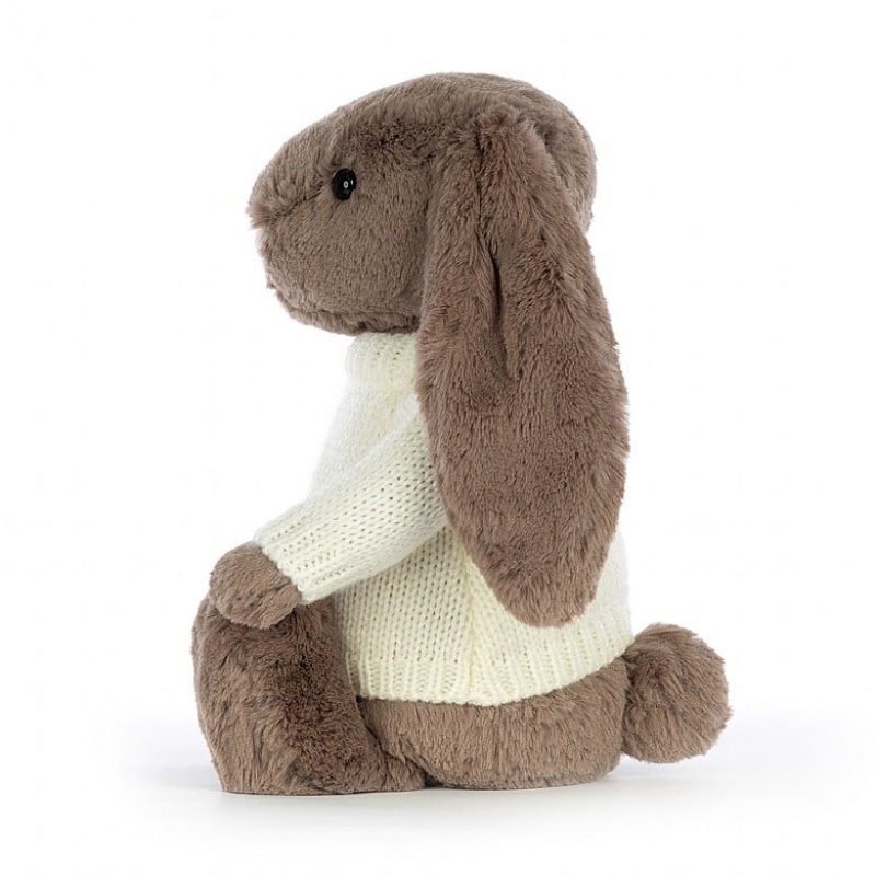 Jellycat Bashful Truffle Lapin with Personalised Cream Jumper MEDIUM - H31 X W12 CM | 98254EXCP