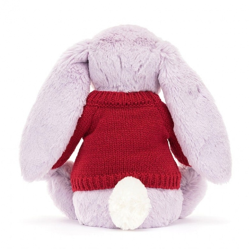 Jellycat Blossom Jasmine Lapin with Personalised Red Jumper MEDIUM - H31 X W12 CM | 31658FAVW