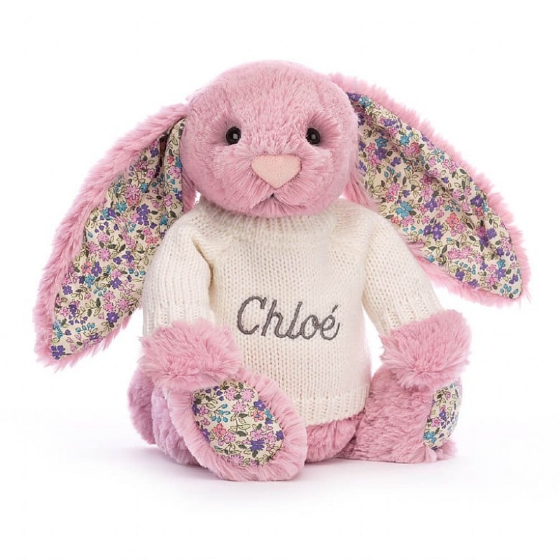 Jellycat Blossom Tulip Lapin with Personalised Cream Jumper MEDIUM - H31 X W12 CM | 04651YXAO