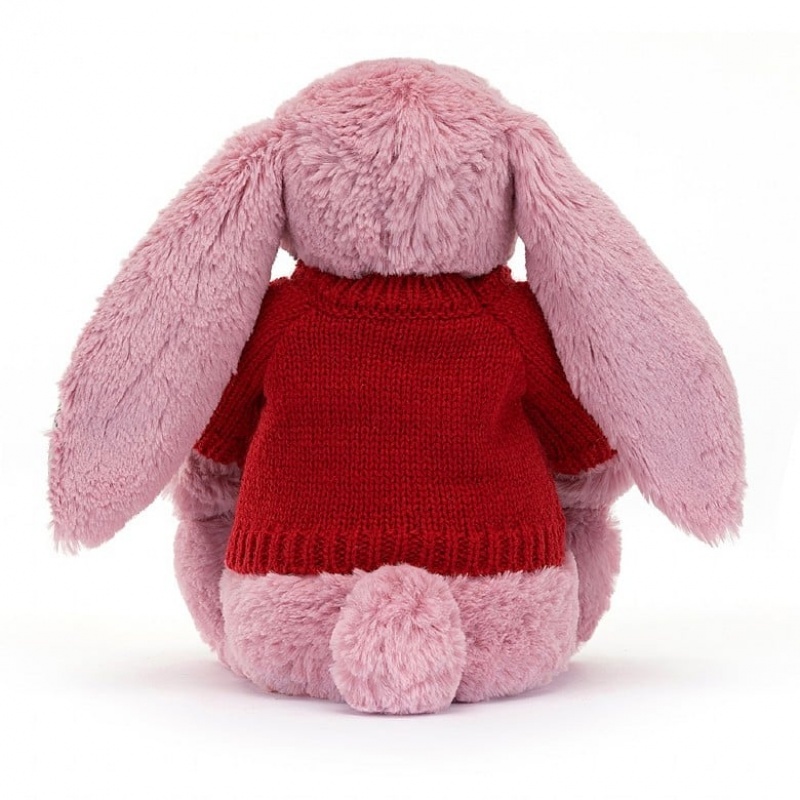 Jellycat Blossom Tulip Lapin with Personalised Red Jumper MEDIUM - H31 X W12 CM | 36258FQCD