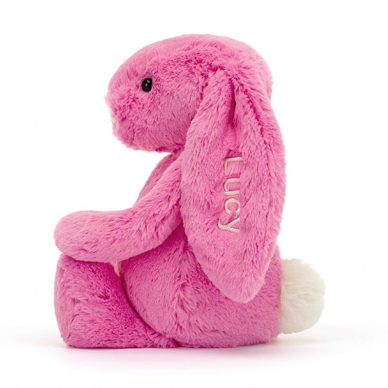 Jellycat Personalised Bashful Hot Pink Lapin Medium MEDIUM - H31 X W12 CM | 59021JUGY