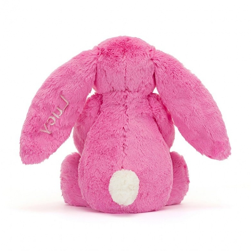 Jellycat Personalised Bashful Hot Pink Lapin Medium MEDIUM - H31 X W12 CM | 59021JUGY