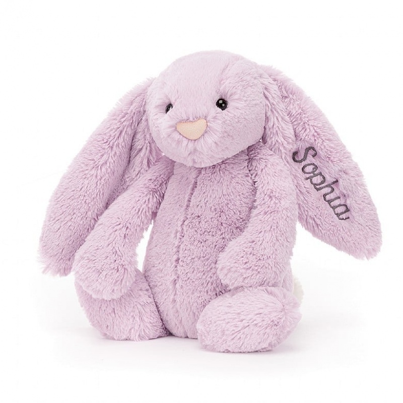 Jellycat Personalised Bashful Lilac Lapin Medium MEDIUM - H31 X W12 CM | 20796LXKJ