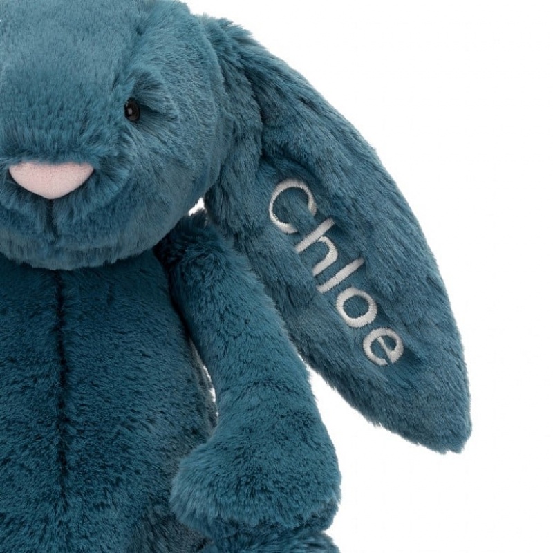 Jellycat Personalised Bashful Mineral Blue Lapin Medium MEDIUM - H31 X W12 CM | 31726NSAB