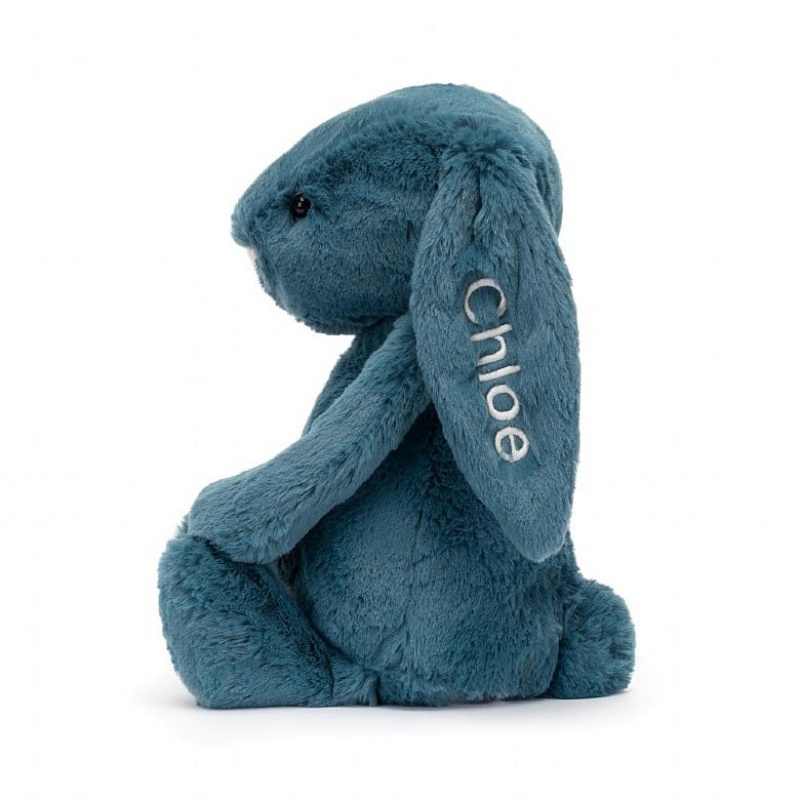 Jellycat Personalised Bashful Mineral Blue Lapin Medium MEDIUM - H31 X W12 CM | 31726NSAB