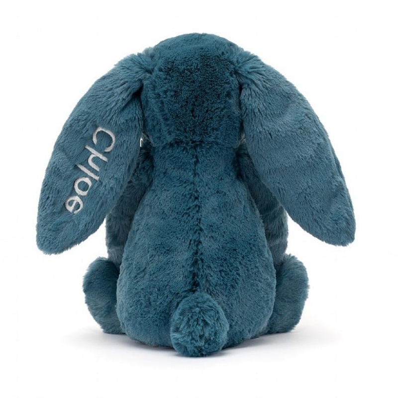 Jellycat Personalised Bashful Mineral Blue Lapin Medium MEDIUM - H31 X W12 CM | 31726NSAB