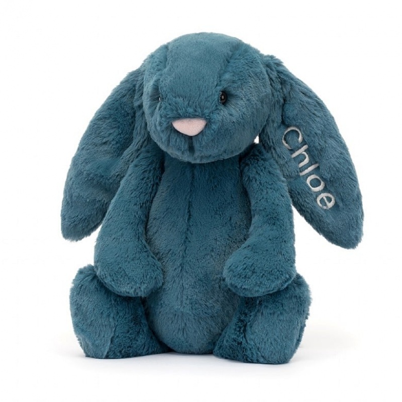 Jellycat Personalised Bashful Mineral Blue Lapin Medium MEDIUM - H31 X W12 CM | 31726NSAB