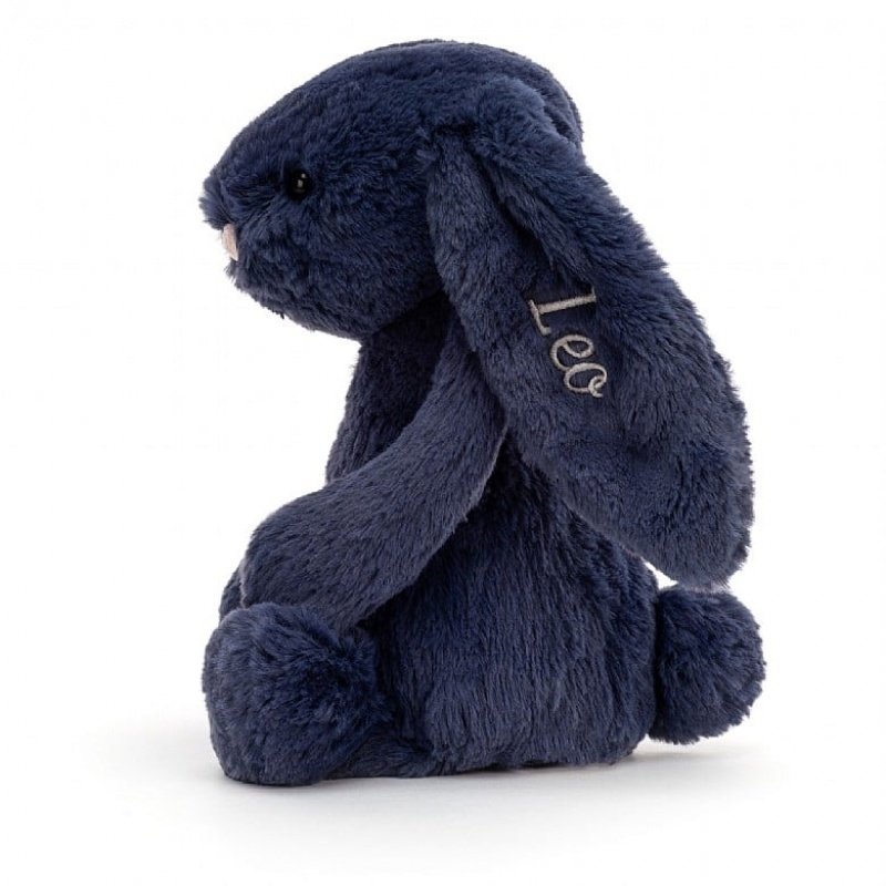 Jellycat Personalised Bashful Navy Lapin Medium MEDIUM - H31 X W12 CM | 36470HUMT