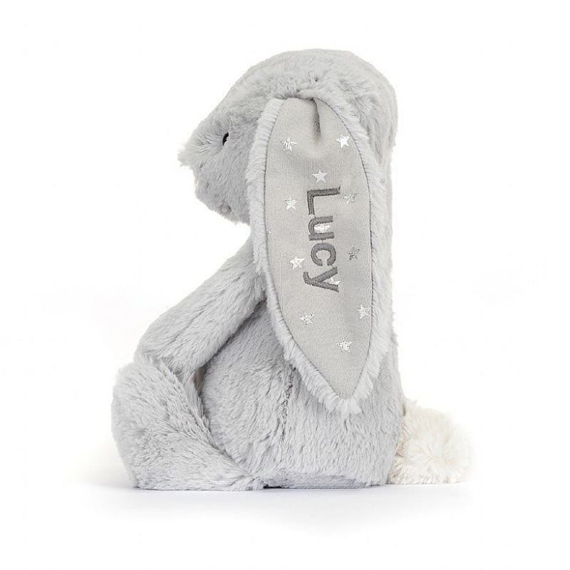 Jellycat Personalised Bashful Shimmer Lapin Medium MEDIUM - H31 X W12 CM | 78901PZBC