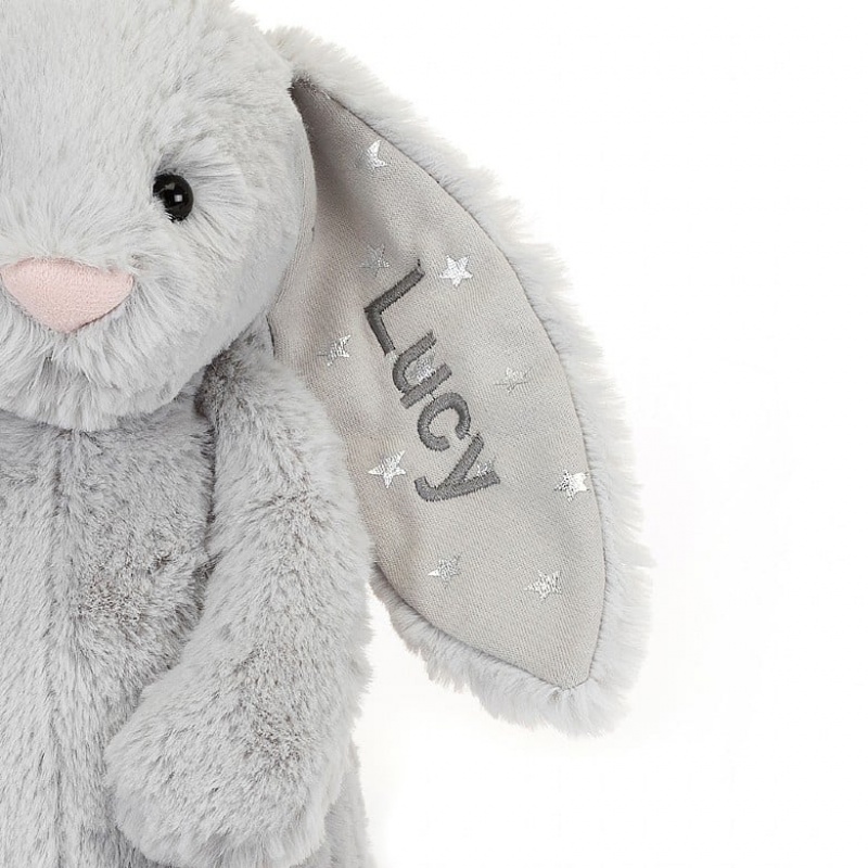 Jellycat Personalised Bashful Shimmer Lapin Medium MEDIUM - H31 X W12 CM | 78901PZBC