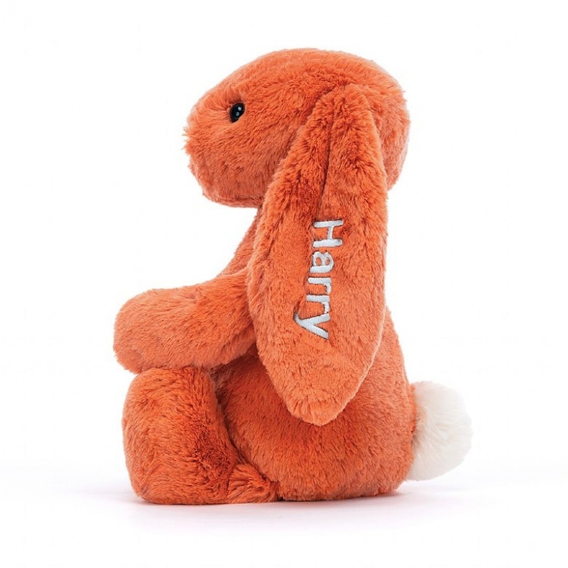 Jellycat Personalised Bashful Tangerine Lapin Medium MEDIUM - H31 X W12 CM | 37025FQHS