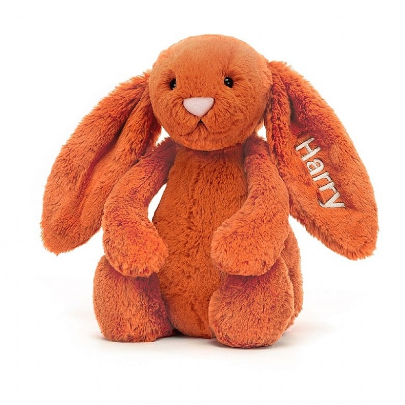 Jellycat Personalised Bashful Tangerine Lapin Medium MEDIUM - H31 X W12 CM | 37025FQHS