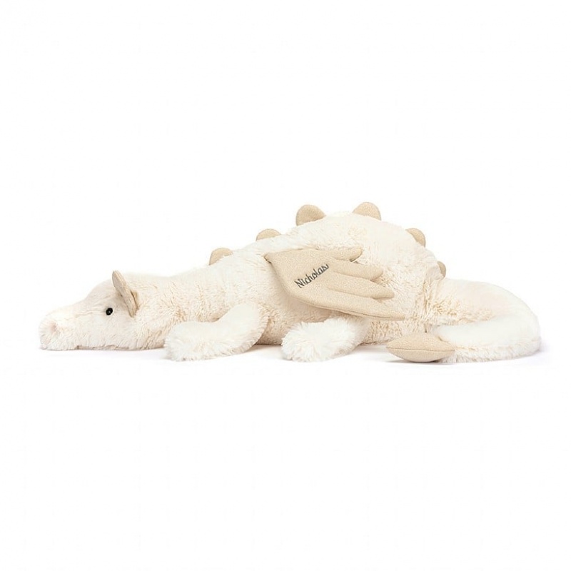 Jellycat Personalised Dragon Des Neiges HUGE - H19 X W66 CM | 36925GFWT