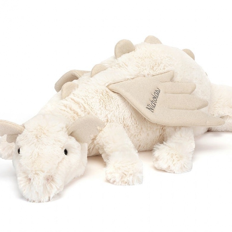 Jellycat Personalised Dragon Des Neiges HUGE - H19 X W66 CM | 36925GFWT