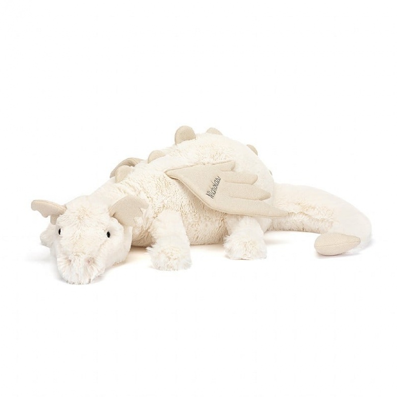 Jellycat Personalised Dragon Des Neiges HUGE - H19 X W66 CM | 36925GFWT