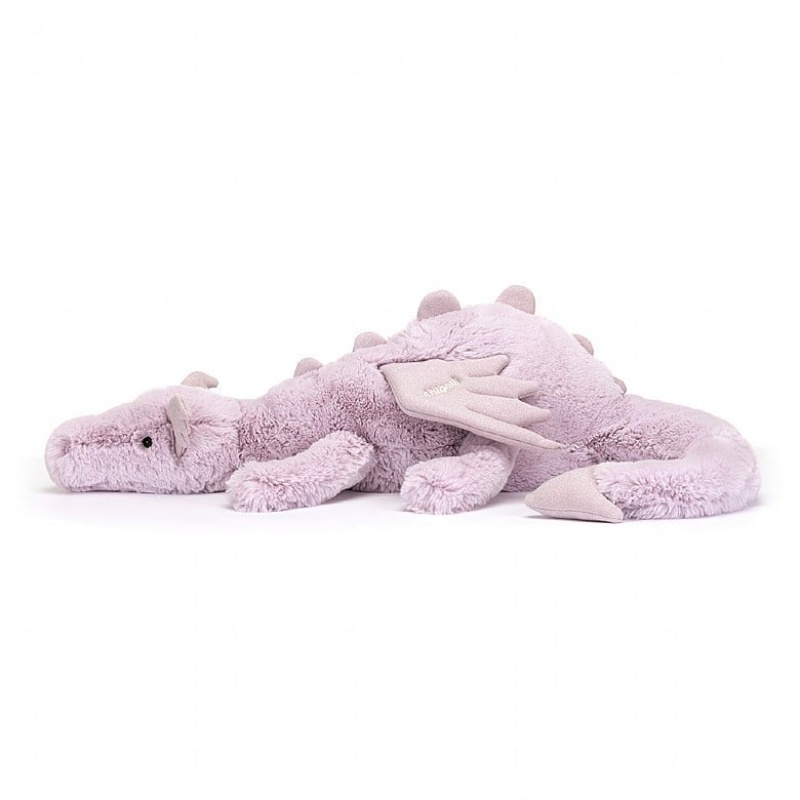 Jellycat Personalised Lavender Dragon HUGE - H19 X W66 CM | 85293OYSK