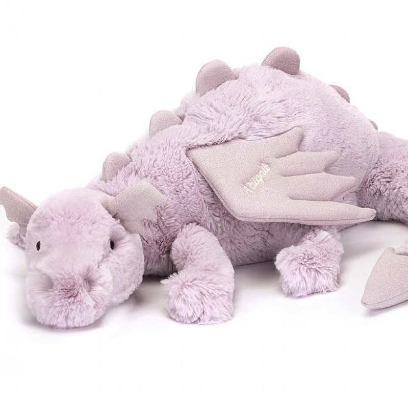 Jellycat Personalised Lavender Dragon HUGE - H19 X W66 CM | 85293OYSK