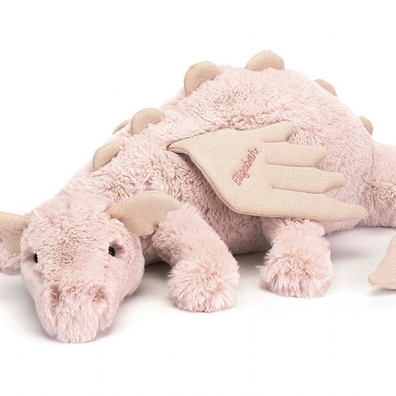 Jellycat Personalised Rose Dragon HUGE - H19 X W66 CM | 73541HJLO