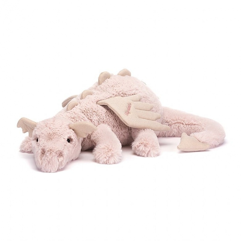 Jellycat Personalised Rose Dragon HUGE - H19 X W66 CM | 73541HJLO