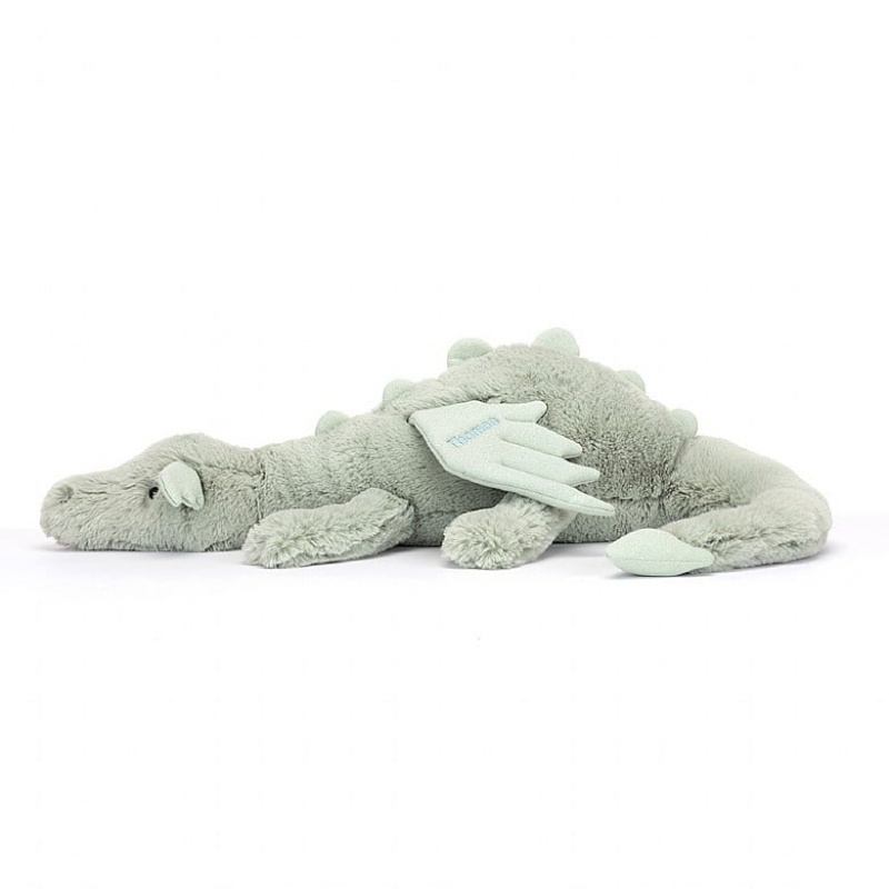 Jellycat Personalised Sage Dragon HUGE - H19 X W66 CM | 26759IOPR