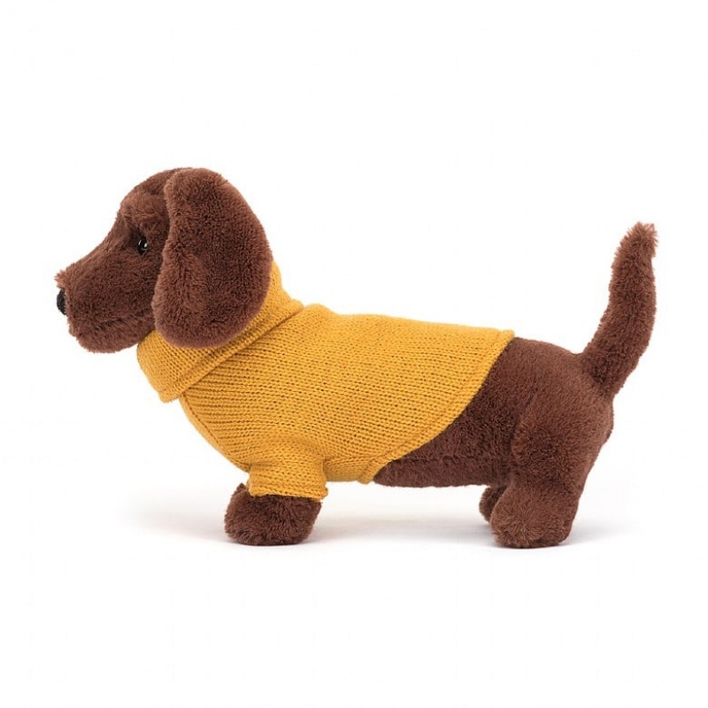 Jellycat Pull Saucisson Chien Yellow ONE SIZE - H14 X W7 CM | 54912GDBW