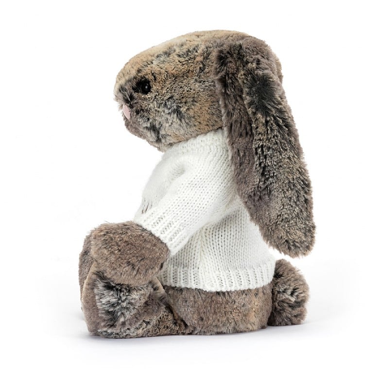 Jellycat Bashful Cottontail Lapin with Personalised Cream Jumper MEDIUM - H31 X W12 CM | 82793YJLW