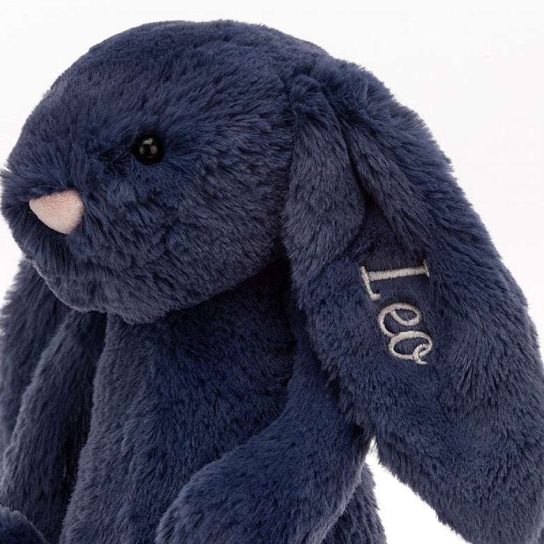 Jellycat Personalised Bashful Navy Lapin Medium MEDIUM - H31 X W12 CM | 92835HZIU